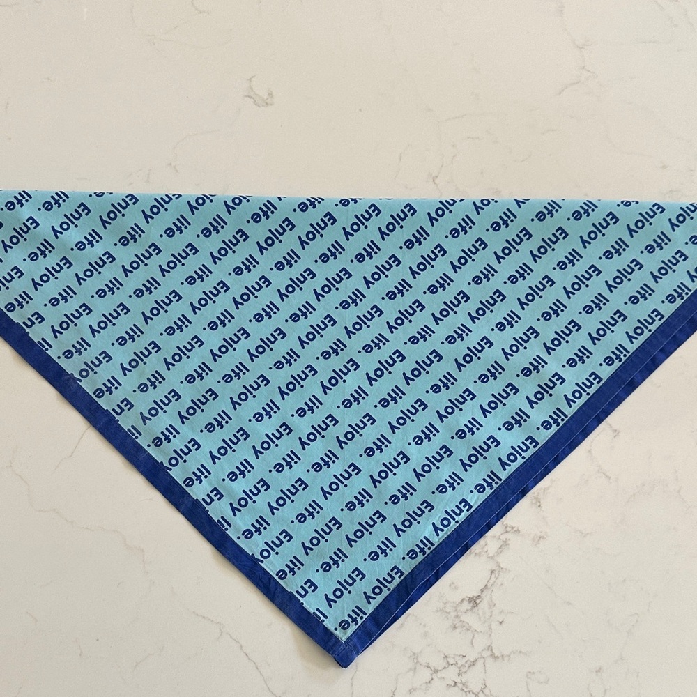 2 for $10🎁 Simply Dog Blue "Enjoy Life" Bandana